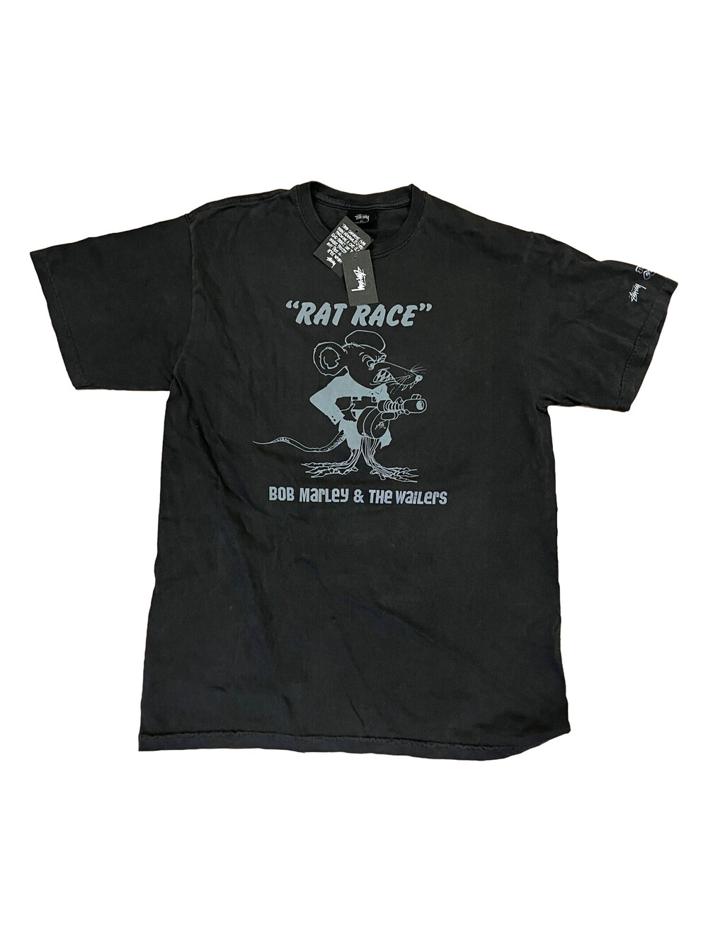 NWT Stussy T shirt Bob Marley & The Wailers Rat Race Sz Medium Pigment Dyed Tee